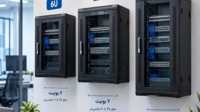 مقایسه رک دیواری شبکه 6، 7 و 9 یونیت با عمق‌های متفاوت برای دفاتر اداری و شبکه‌های کوچک